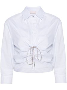 LIU JO chemise en coton à coupe crop - Blanc