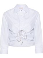 LIU JO chemise en coton à coupe crop - Blanc - thumbnail