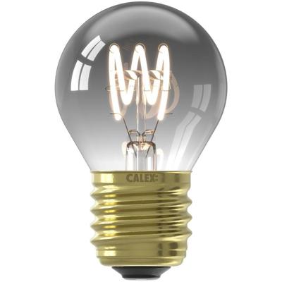 Leen Bakker - Calex LED Kogellamp - Titaniumkleur - E27 - 4W - 136LM - Dimbaar - Glas - Grijs - H7.5 Cm