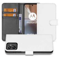 Book Case Telefoonhoesje voor de Motorola Moto G32 Wit met Pasjeshouder - thumbnail