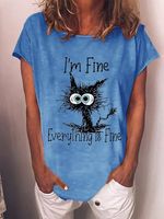 Women I'm Fine It's Fine Everything Is Fine Casual T-Shirt - thumbnail
