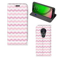 Motorola Moto G7 Play | Hoesje met Magneet | Waves Roze