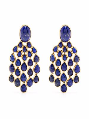 Aurelie Bidermann boucles d'oreilles clip Cherokee ornées de lapis-lazuli - GOLD/LAPIZ
