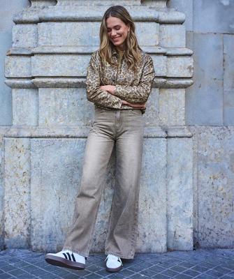 Esqualo Trousers wide leg garment | Light Caramel