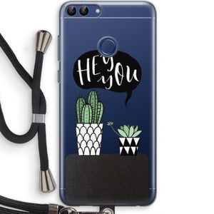 Hey you cactus: Huawei P Smart (2018) Transparant Hoesje met koord