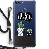 Hey you cactus: Huawei P Smart (2018) Transparant Hoesje met koord