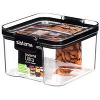 Sistema Voorraaddoos Tritan Vierkant 460 ml Transparant/Zwart Sistema Voorraaddoos Tritan Vierkant 460 ml Transparant/Zwart