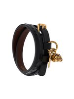 Alexander McQueen bracelet deux rangs à breloque tête de mort - Noir