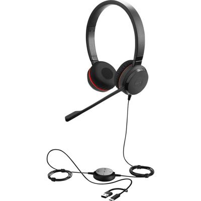 Jabra Evolve 30 II On Ear headset Telefoon Kabel Stereo Zwart Noise Cancelling, Ruisonderdrukking (microfoon) Headset, Volumeregeling, Microfoon uitschakelbaar