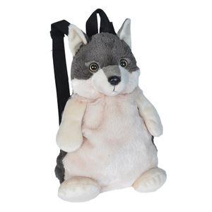 Kinder rugzakje pluche wolf knuffeldier 33 cm