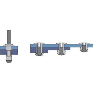 Bralo 1080004816 Popnagel (Ø x l) 4.8 mm x 16.5 mm Staal Aluminium 250 stuk(s)