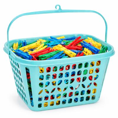 Plasticforte Knijpermandje - blauw - kunststof - wasknijpertasje/knijperzak