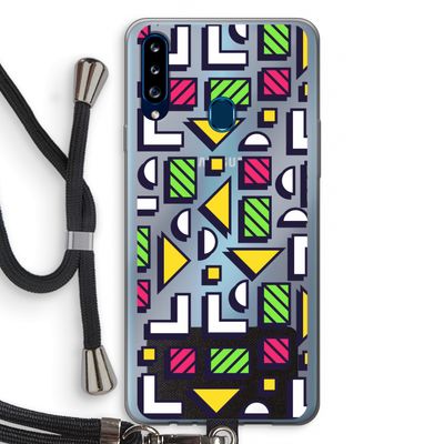 8-bit N°4: Samsung Galaxy A20s Transparant Hoesje met koord