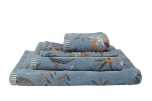 Pip Studio Pip Studio Secret Garden Douchelaken Blauw 70x140 cm