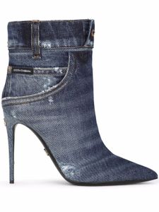 Dolce & Gabbana bottines en jean patchwork - Bleu