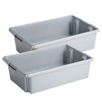 Sunware opslagbox Nesta - 2x - kunststof - 30 liter - lichtgrijs - 59 x 39 x 17 cm