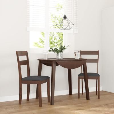 Eetkamerstoelen met kussens 2 st massief hout rubber bruin