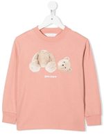 Palm Angels Kids sweat en coton à imprimé ourson - Rose