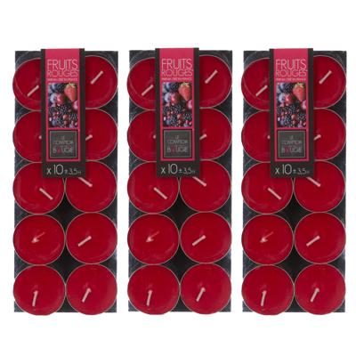 Atmosphera Geurtheelichtjes - 30x stuks - Rode bessen geur - was/paraffine - 3,5 uur