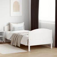 Bedframe zonder matras massief grenenhout wit 90x200 cm