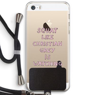 Christian Grey: iPhone 5 / 5S / SE Transparant Hoesje met koord