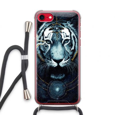 Darkness Tiger: iPhone SE 2020 Transparant Hoesje met koord