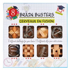 Breinpuzzelset Hout en Metaal, 8st.