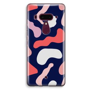 Memphis Shapes Pink: HTC U12+ Transparant Hoesje