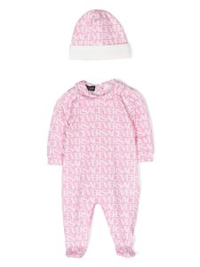 Versace Kids ensemble pyjama-bonnet à logo imprimé - Rose