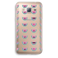 Smiley watermeloenprint: Samsung Galaxy J3 (2016) Transparant Hoesje