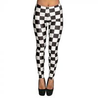 Race Legging Zwart/Wit Dames