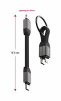 Swissten Magnetische Sleutelhanger Lightning naar USB-C Kabel - 9.7 CM - Zwart