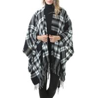 Mode klassieke Split geruite sjaal omzoomde verdikking imitatie kasjmier mantel (P727) Mode klassieke Split geruite sjaal omzoomde verdikking imitatie kasjmier mantel (P727)