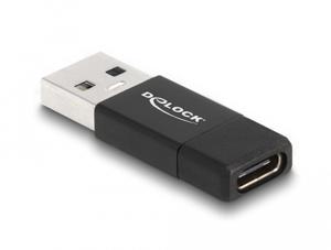 Delock 60001 USB 3.2 Gen 2 Adapter USB Type-A male naar USB Type-C actief female zwart