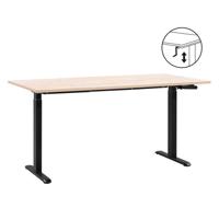 Leen Bakker - Bureau Homeworx Zit/sta Handmatig Verstelbaar - Eikenkleur/zwart - 75/118x160x80 Cm - Metaal/Hout - Beige
