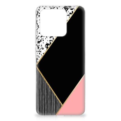 Xiaomi Redmi 10C | TPU Hoesje | Zwart Roze Vormen