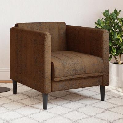 Fauteuil kunstsuède bruin