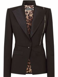 Dolce & Gabbana blazer à bande logo - Noir