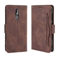 Portemonnee stijl huid gevoel kalf patroon lederen draagtas voor Nokia 3.2 met aparte kaartsleuf (bruin)