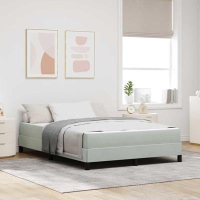 Boxspringbed met matras Lichtgrijs 160 x 200 cm Fluweel