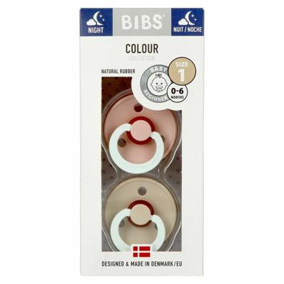 Bibs 1 Fopspeen Duo Glow In Dark Vanilla/blush