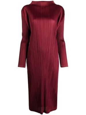 Pleats Please Issey Miyake robe mi-longue October plissée - Rouge