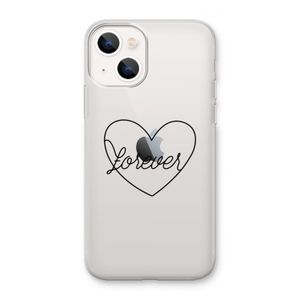 Forever heart black: iPhone 13 mini Transparant Hoesje