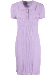 Marine Serre robe de tennis en maille pointelle - Violet