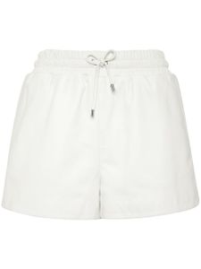 Philipp Plein short en cuir à plaque logo - Blanc