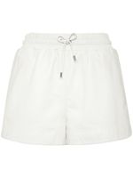 Philipp Plein short en cuir à plaque logo - Blanc