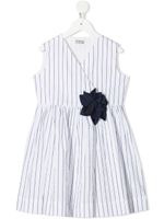 Il Gufo robe à fines rayures - Blanc