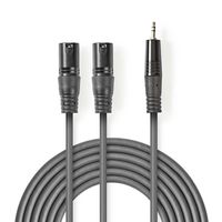 Nedis Gebalanceerde Audiokabel | 2x XLR 3-Pins Male naar 3,5 mm Male | 1.5 m | 1 stuks - COTH15310GY15 COTH15310GY15