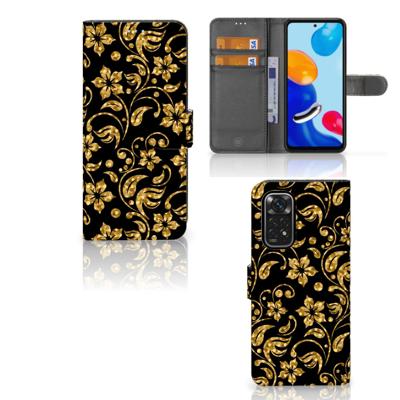 Xiaomi Redmi Note 11/11S Hoesje Gouden Bloemen Xiaomi Redmi Note 11/11S Hoesje Gouden Bloemen