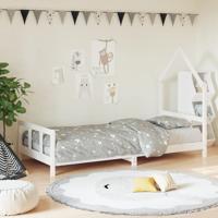 Kinderbedframe 90x190 cm massief grenenhout wit